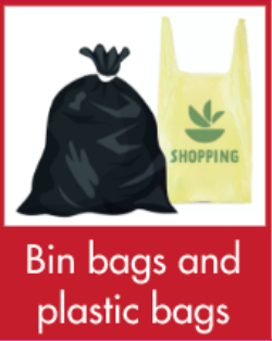 Decorative plastic bags icon